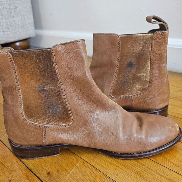 M Gemi Leather Ankle Boot Booties Brown Womens 37 - Picture 6 of 9